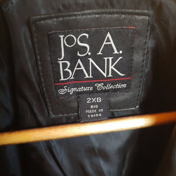 Jos. A. Bank Men's Black Leather Jacket - Pockets - Size 2XB - Picture 2 of 8